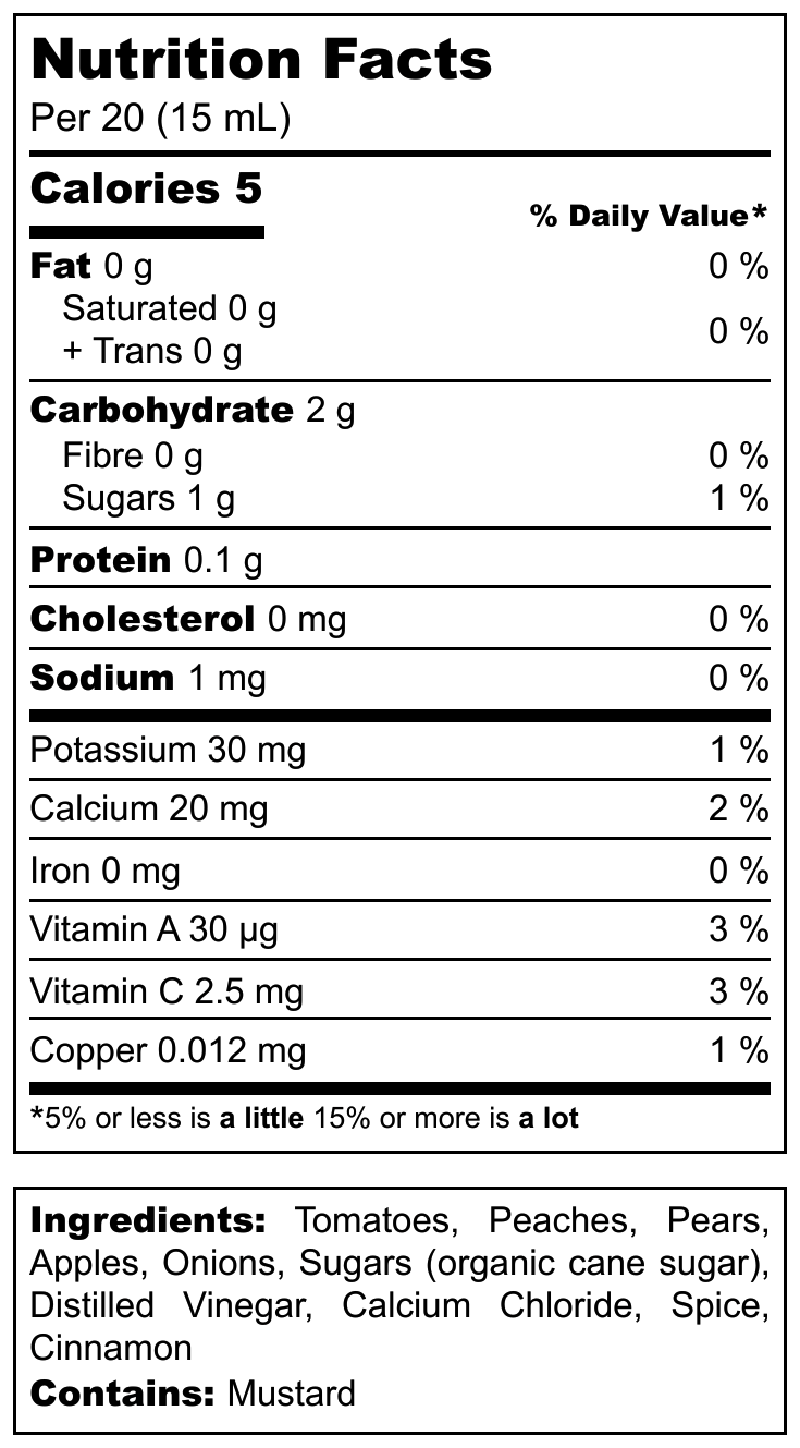 Summer Chutney nutrition info