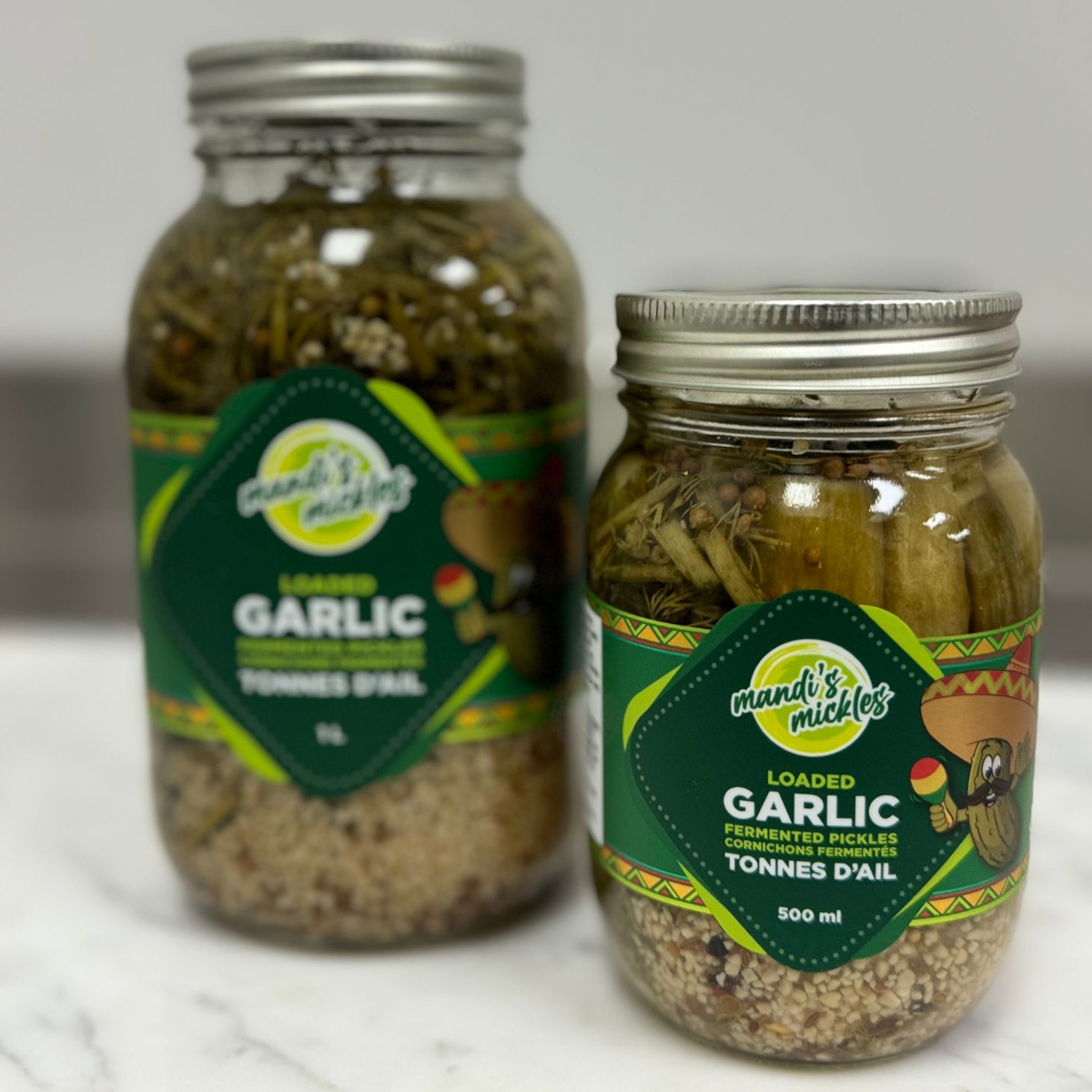 A jar of Loaded Garlic from Mandi's Mickles