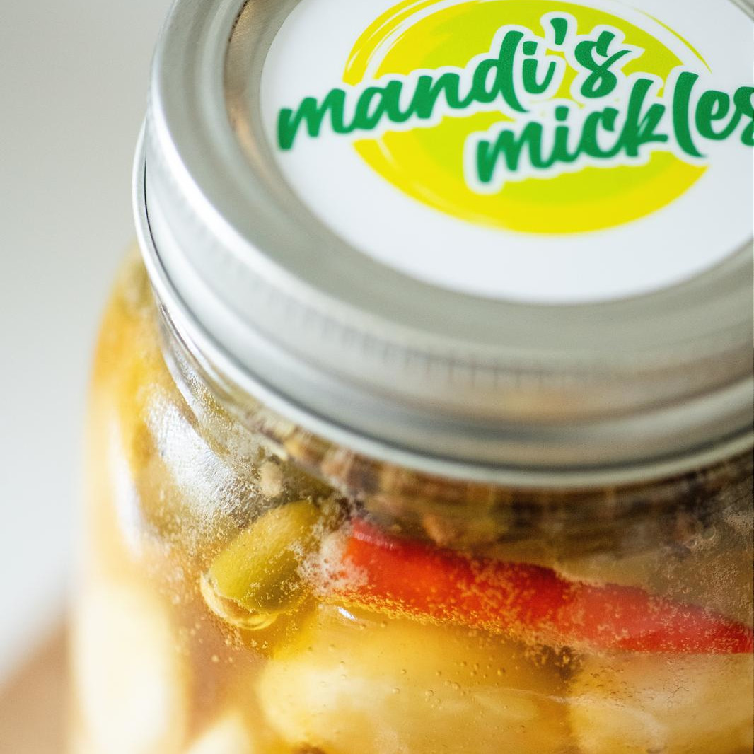 A jar of Spicy Garlic from Mandi's Mickles