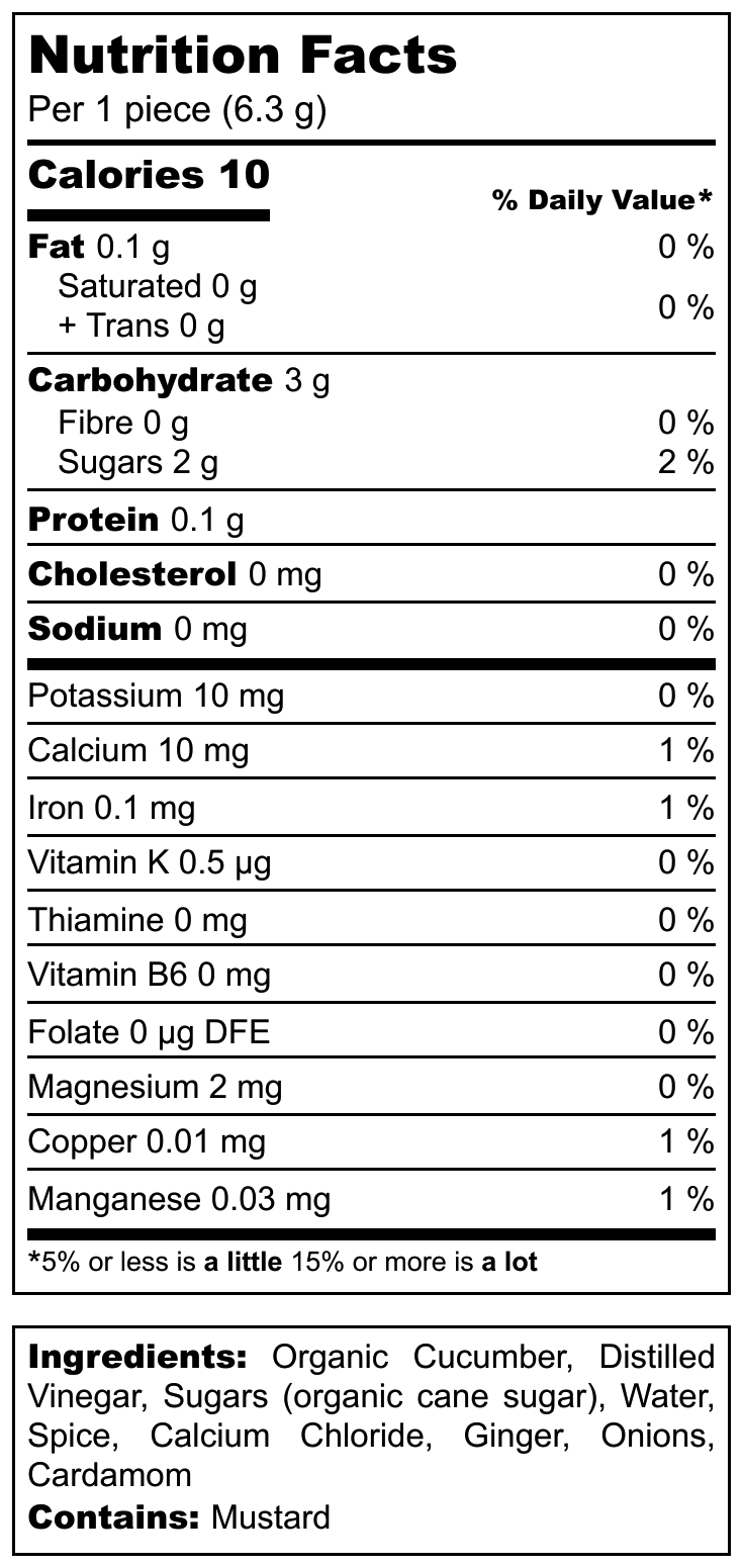 Sweet BoB nutrition info