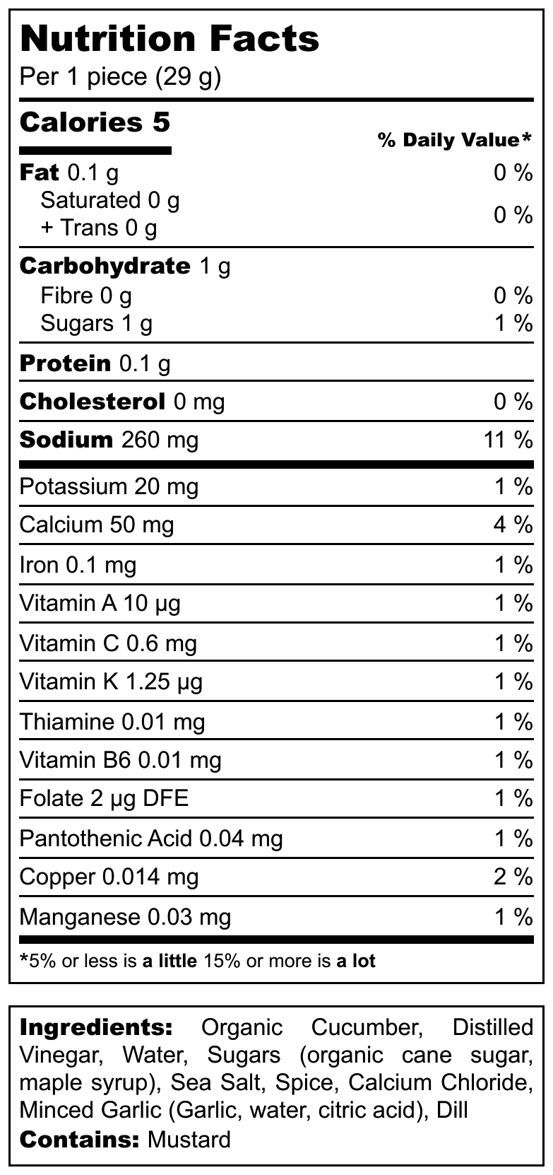 Tangy OG nutrition info